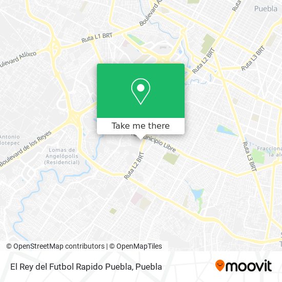 El Rey del Futbol Rapido Puebla map