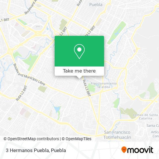 Mapa de 3 Hermanos Puebla