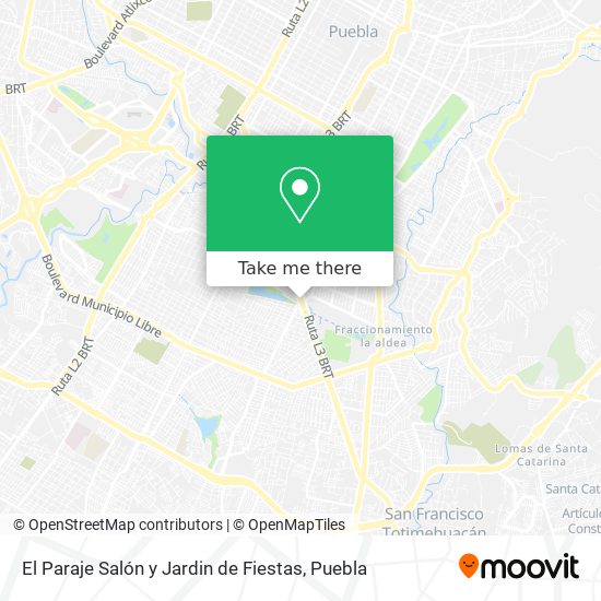 Mapa de El Paraje Salón y Jardin de Fiestas