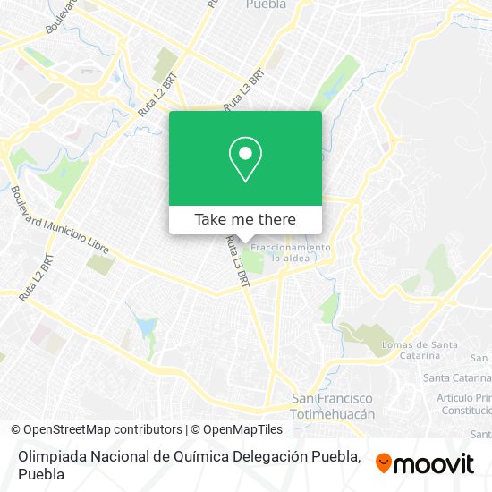 Olimpiada Nacional de Química Delegación Puebla map