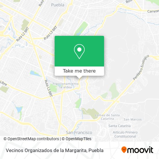 Vecinos Organizados de la Margarita map