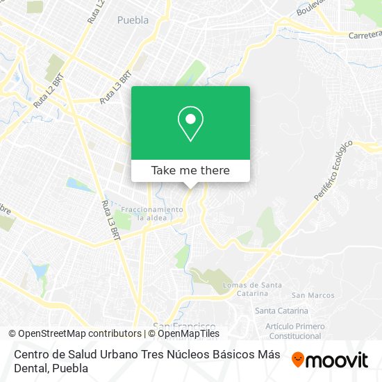 Centro de Salud Urbano Tres Núcleos Básicos Más Dental map