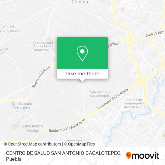 CENTRO DE SALUD SAN ANTONIO CACALOTEPEC map