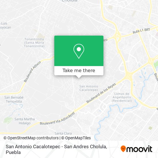 San Antonio Cacalotepec - San Andres Cholula map