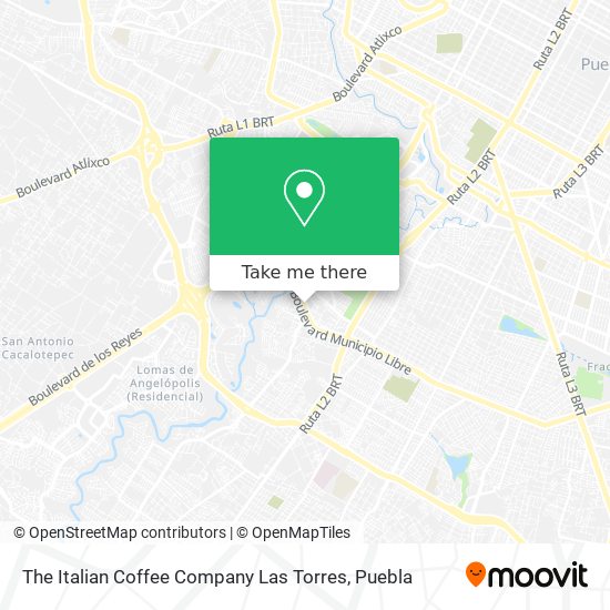 Mapa de The Italian Coffee Company Las Torres