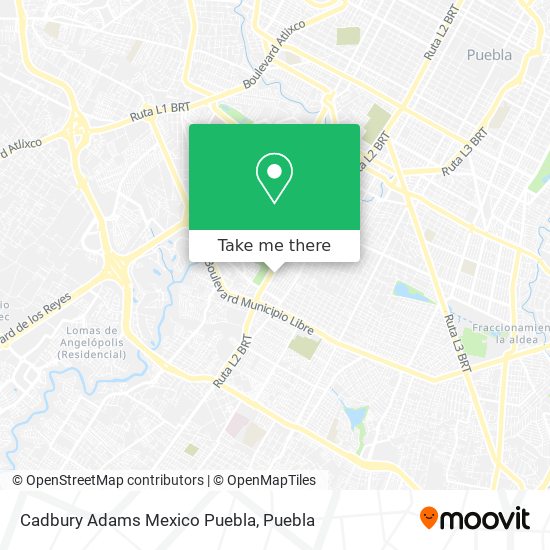 Cadbury Adams Mexico Puebla map