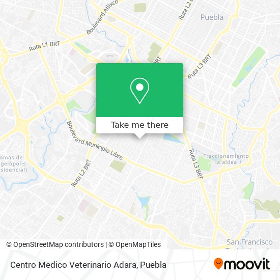 Mapa de Centro Medico Veterinario Adara