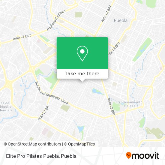 Mapa de Elite Pro Pilates Puebla