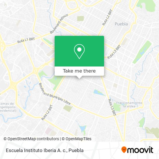 Mapa de Escuela Instituto Iberia A. c.