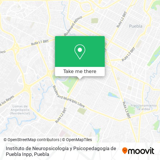 Instituto de Neuropsicología y Psicopedagogía de Puebla Inpp map