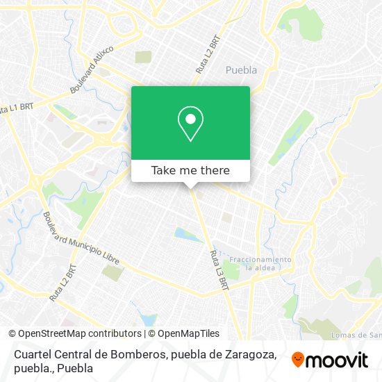 Mapa de Cuartel Central de Bomberos, puebla de Zaragoza, puebla.