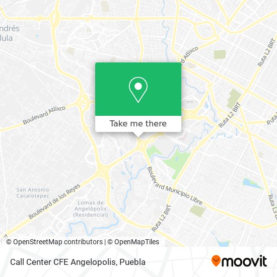 Call Center CFE Angelopolis map