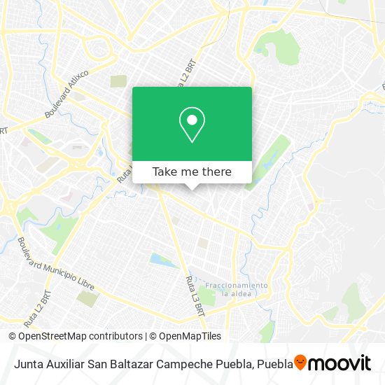 Mapa de Junta Auxiliar San Baltazar Campeche Puebla