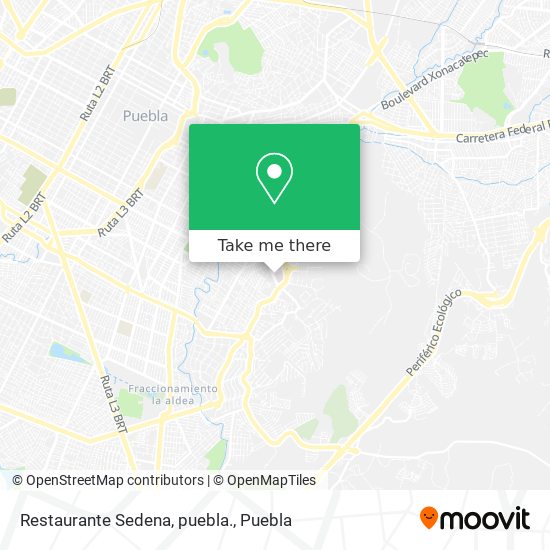 Mapa de Restaurante Sedena, puebla.