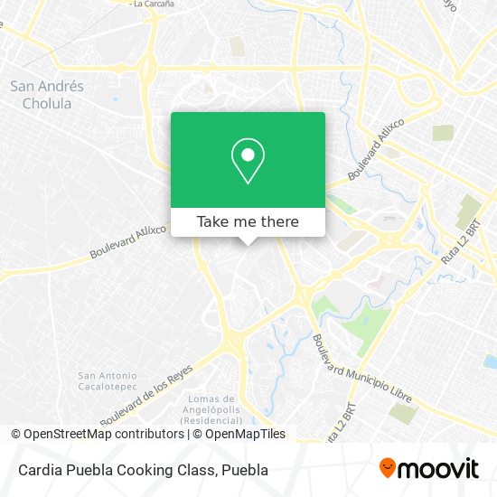 Mapa de Cardia Puebla Cooking Class