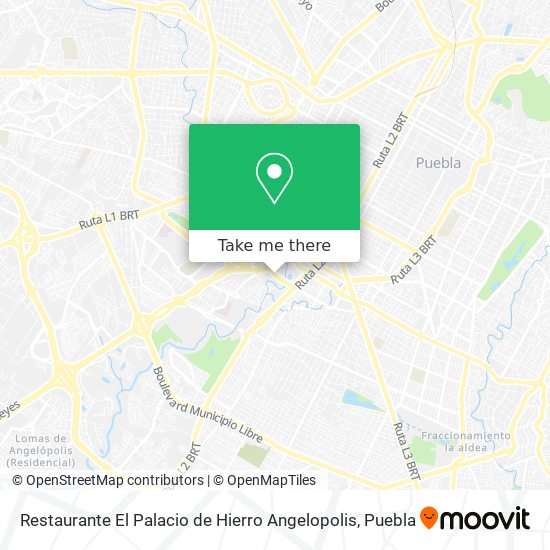Mapa de Restaurante El Palacio de Hierro Angelopolis