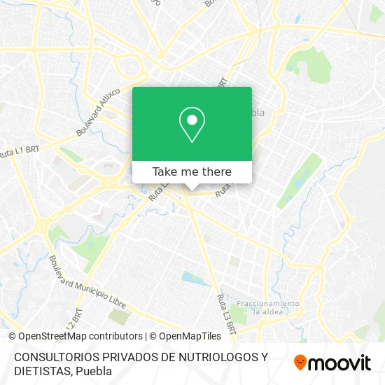 Mapa de CONSULTORIOS PRIVADOS DE NUTRIOLOGOS Y DIETISTAS
