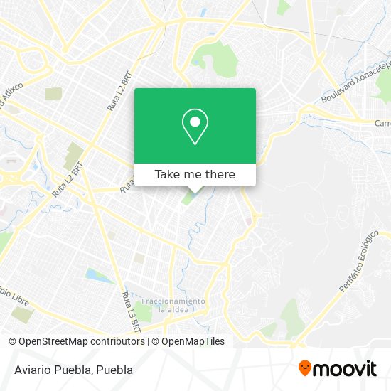 Aviario Puebla map