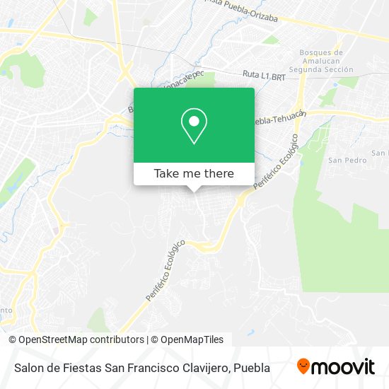 Mapa de Salon de Fiestas San Francisco Clavijero