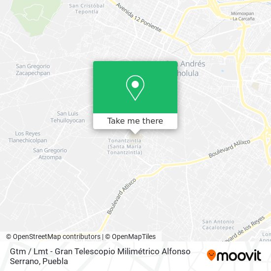 Gtm / Lmt - Gran Telescopio Milimétrico Alfonso Serrano map