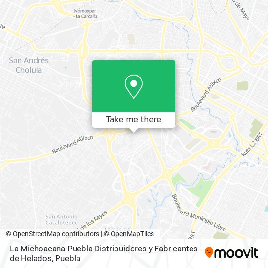 La Michoacana Puebla Distribuidores y Fabricantes de Helados map