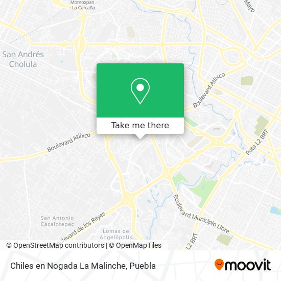 Chiles en Nogada La Malinche map