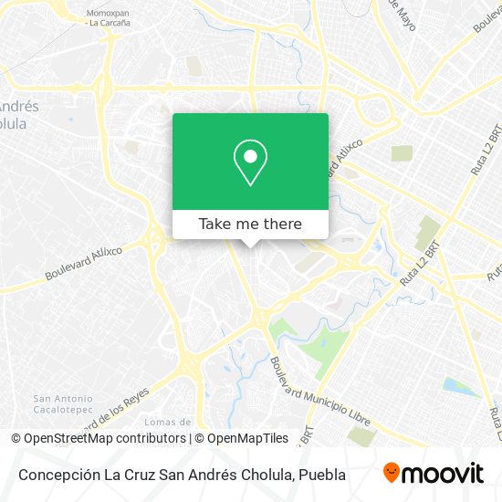 Mapa de Concepción La Cruz San Andrés Cholula