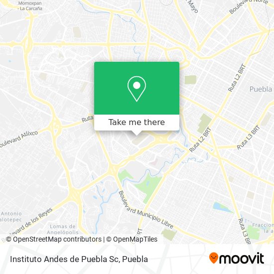 Instituto Andes de Puebla Sc map