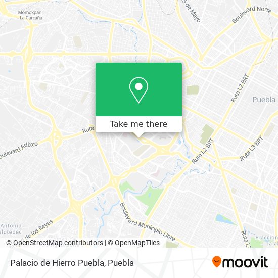 Palacio de Hierro Puebla map