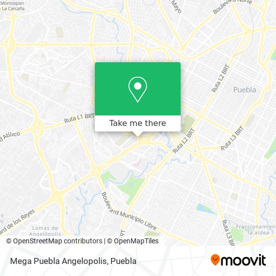 Mega Puebla Angelopolis map