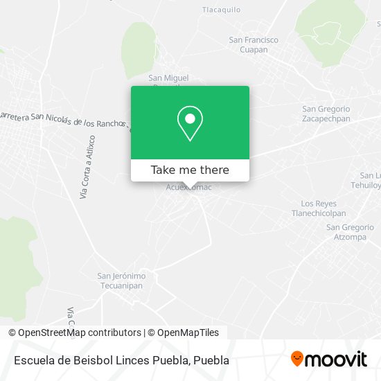 Escuela de Beisbol Linces Puebla map