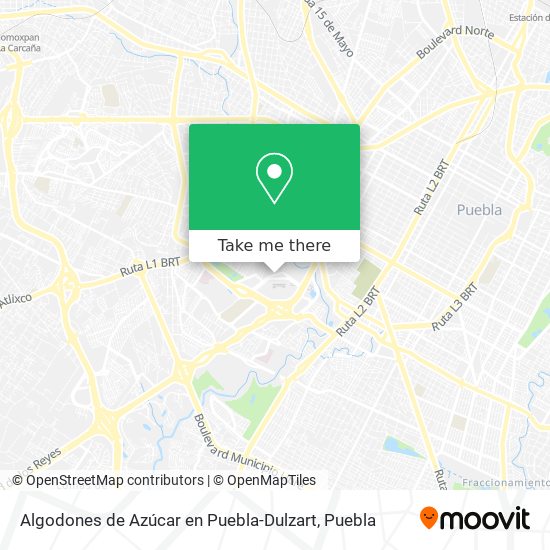 Mapa de Algodones de Azúcar en Puebla-Dulzart