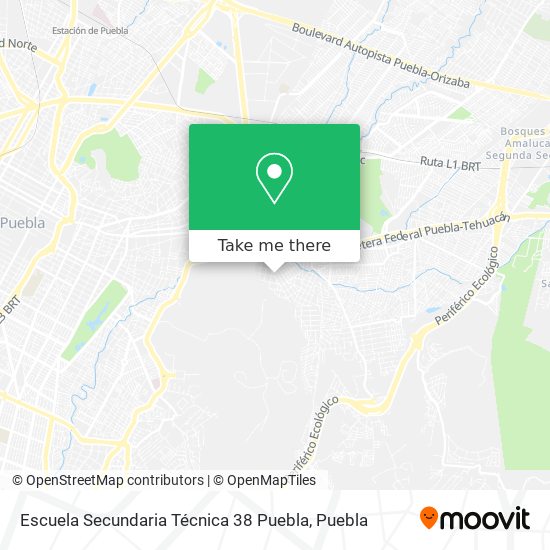 Mapa de Escuela Secundaria Técnica 38 Puebla