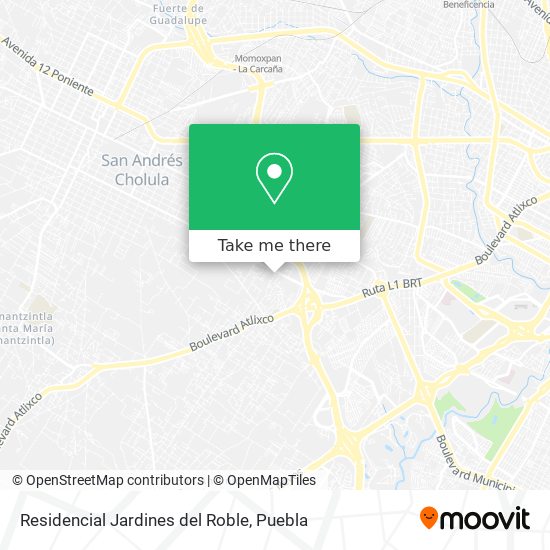 Mapa de Residencial Jardines del Roble