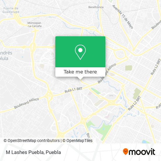 Mapa de M Lashes Puebla