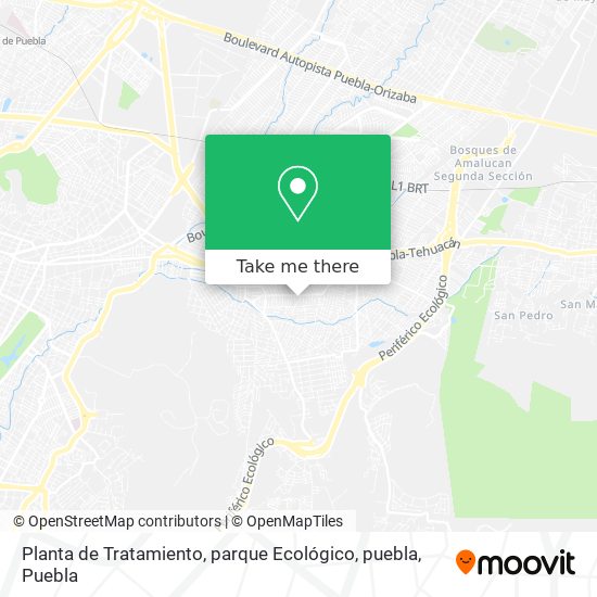 Mapa de Planta de Tratamiento, parque Ecológico, puebla