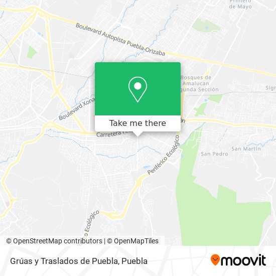 Grúas y Traslados de Puebla map