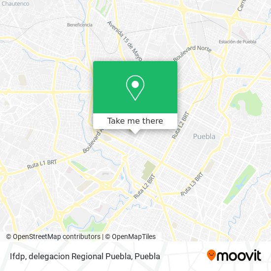 Mapa de Ifdp, delegacion Regional Puebla