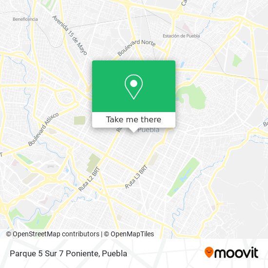 Parque 5 Sur 7 Poniente map