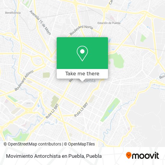 Movimiento Antorchista en Puebla map