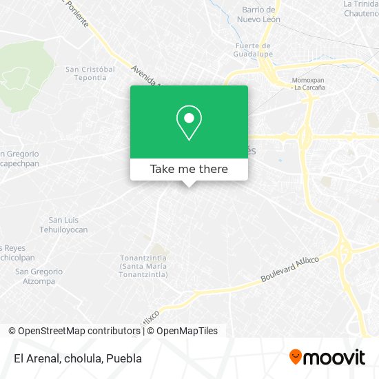 Mapa de El Arenal, cholula