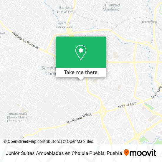 Junior Suites Amuebladas en Cholula Puebla map