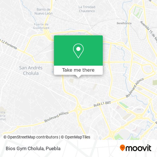 Mapa de Bios Gym Cholula