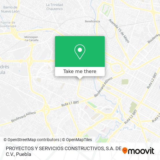 Mapa de PROYECTOS Y SERVICIOS CONSTRUCTIVOS, S.A. DE C.V.