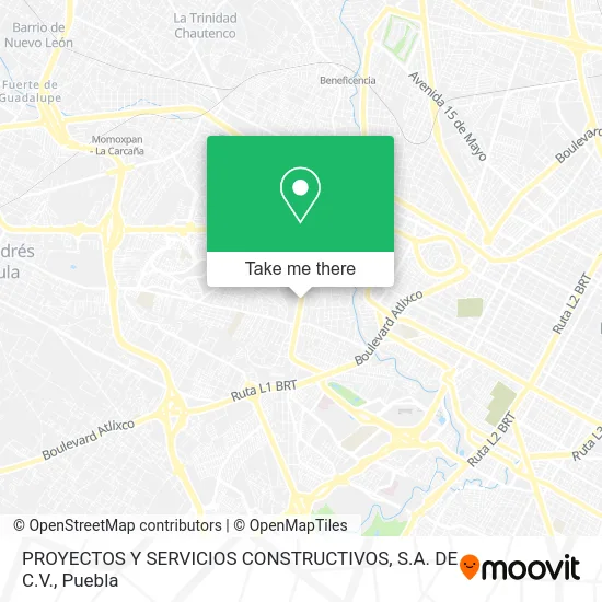 PROYECTOS Y SERVICIOS CONSTRUCTIVOS, S.A. DE C.V. map