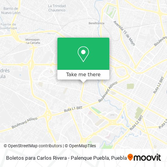 Mapa de Boletos para Carlos Rivera - Palenque Puebla
