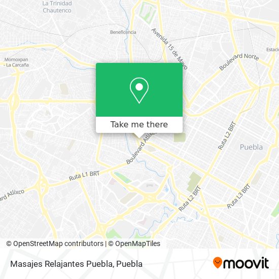 Masajes Relajantes Puebla map