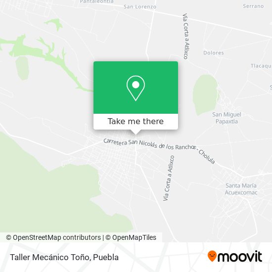 Mapa de Taller Mecánico Toño