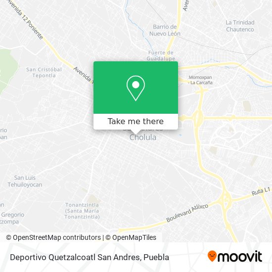 Mapa de Deportivo Quetzalcoatl San Andres
