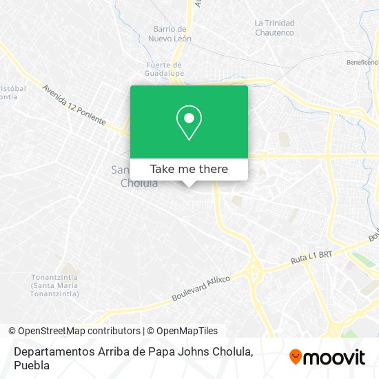 Mapa de Departamentos Arriba de Papa Johns Cholula